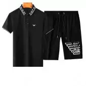2021 armani Tracksuit manche courte homme mens shirt and short sets eagle logo noir